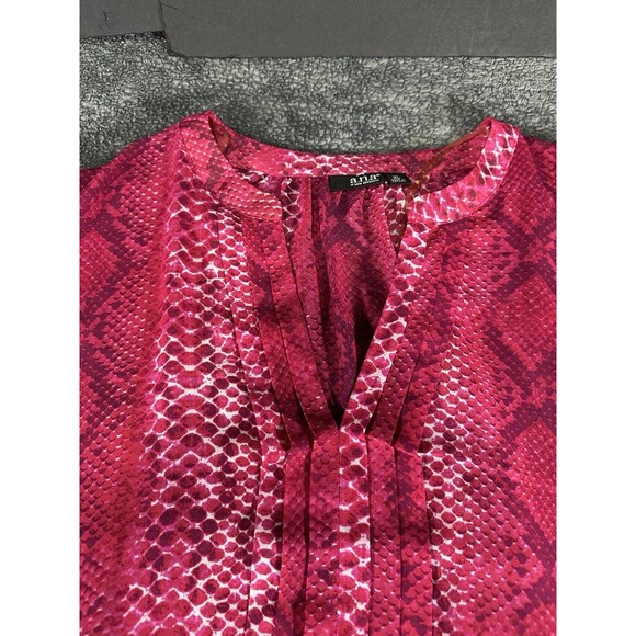 a.n.a. Women's Pink and Red Snakeskin Print Blouse Size XL - Picture 7 of 10